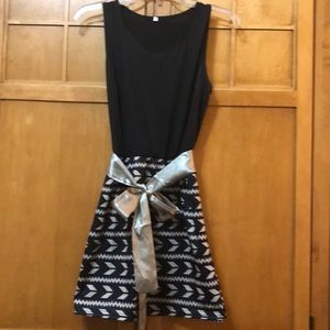 Beautiful black and gray silk dress